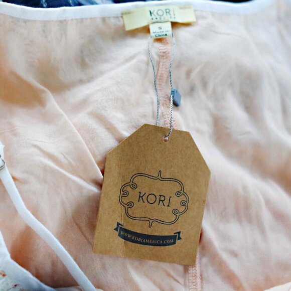 NWT! Kori America Lined Cold-Shoulder Boho Dress, Size Small - Picture 5 of 7